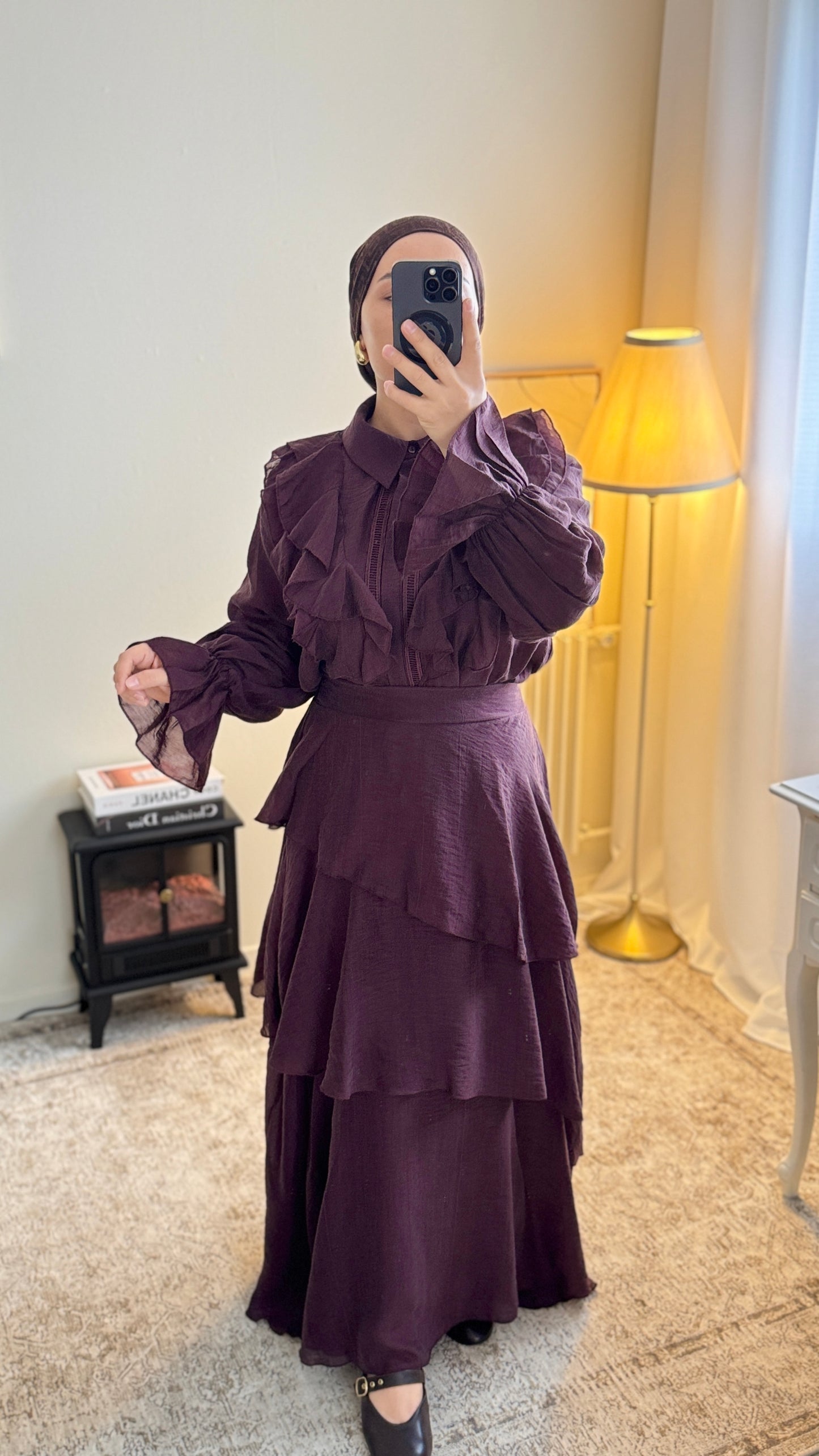 Ensemble Modeste Elise-Deux Pièces,Jupe Elastique,Double,Coupe Fluide,Entierement Doublé