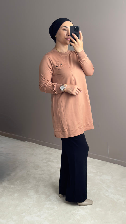 PULL LONG ET LEGER BLEU CIEL