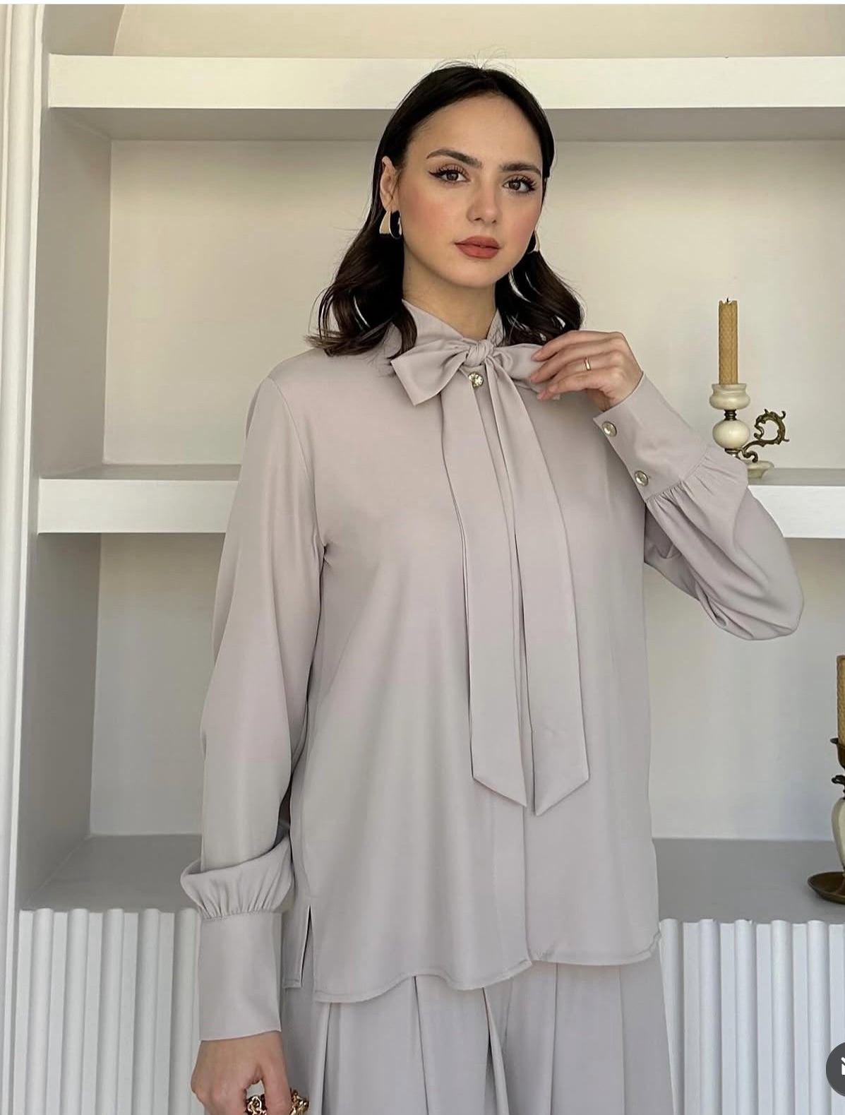 ENSEMBLE CHIC MARRON AVEC UN PANTALON TAILLE HAUTE