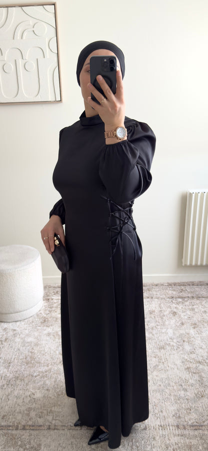 Robe en Satin à Lacets Croisés | Coupe Élégante et Confortable