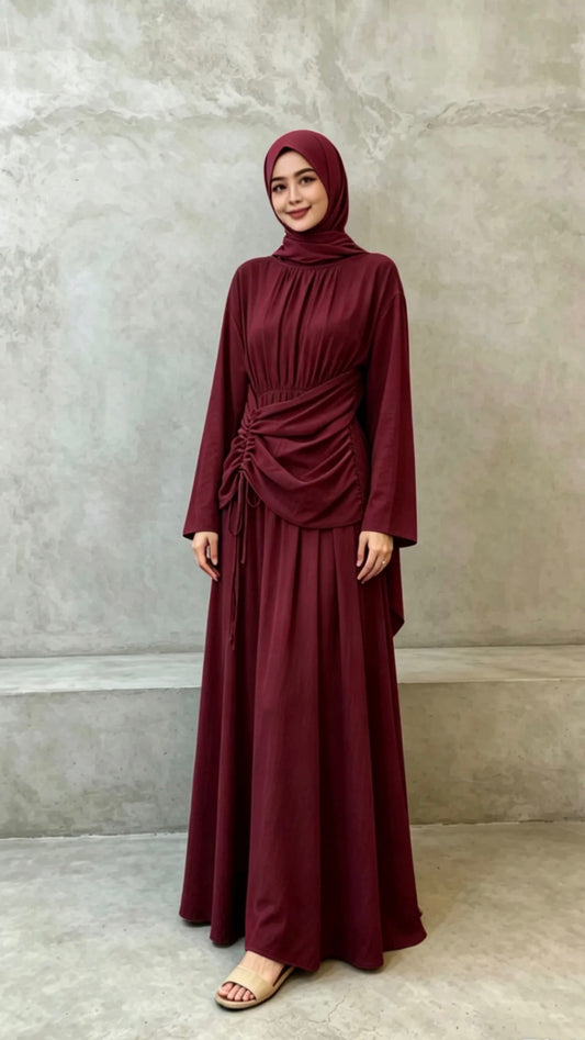 Robe Longue Drapé – Taille Unique