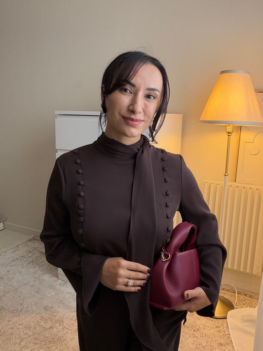 Ensemble femme avec pantalon jupe et tunique longue