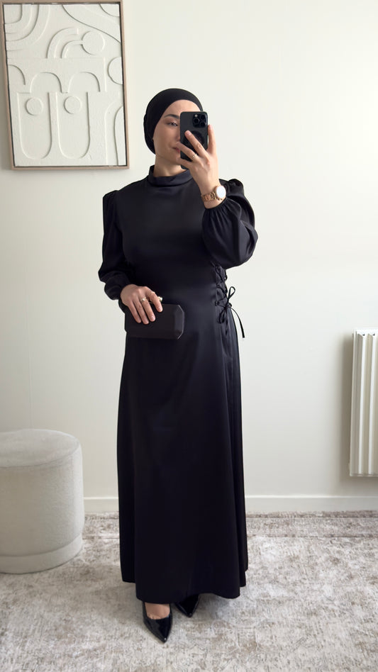 Robe en Satin à Lacets Croisés | Coupe Élégante et Confortable