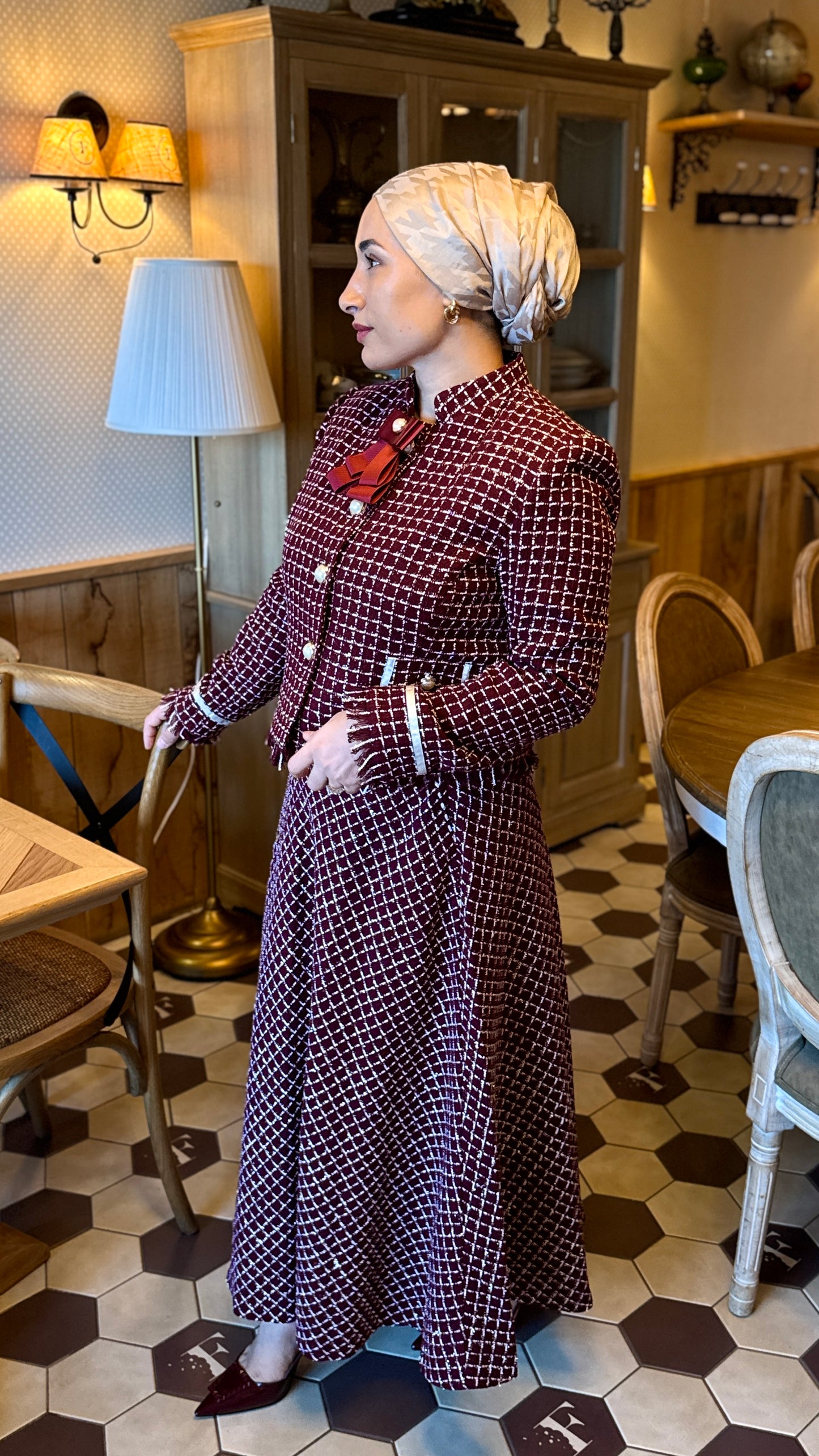 ENSEMBLE HIJAB MODERNE ET CHIC-MODERN TESETTUR TAKIM