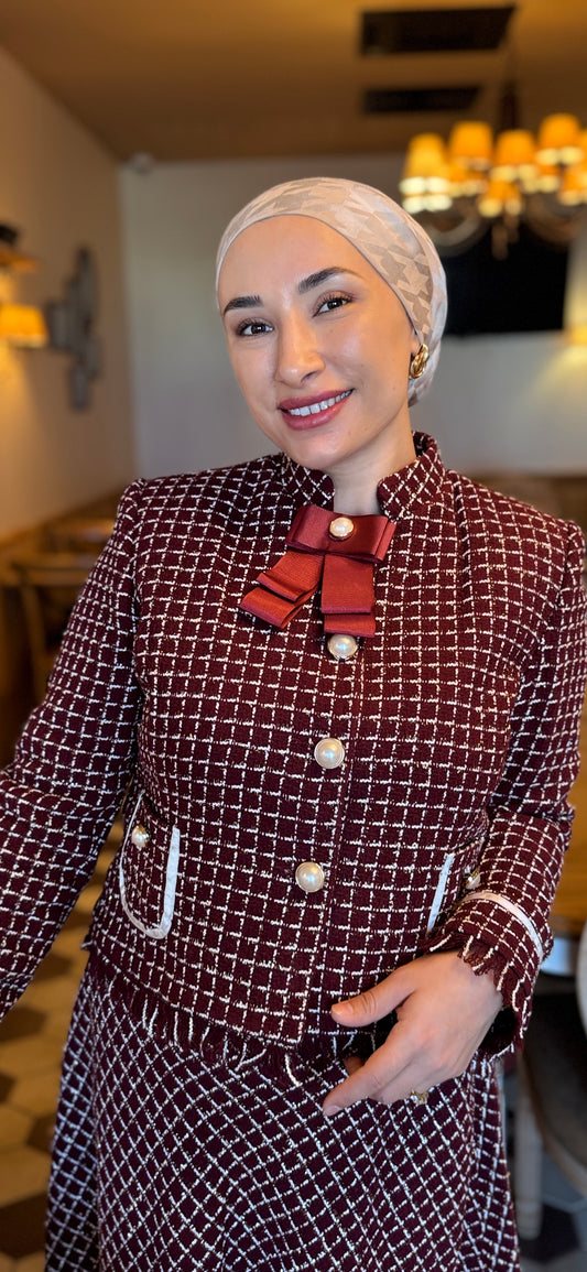 ENSEMBLE HIJAB MODERNE ET CHIC-MODERN TESETTUR TAKIM