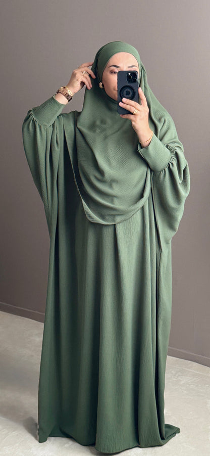ENSEMBLE ABAYA AVEC KHIMAR DOUBLE COUCHE