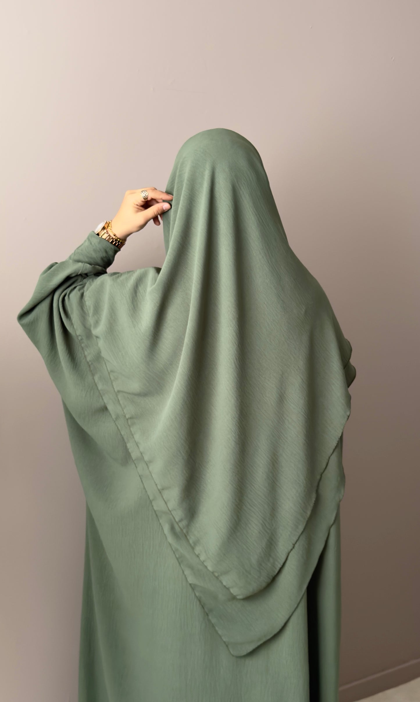 ENSEMBLE ABAYA AVEC KHIMAR DOUBLE COUCHE