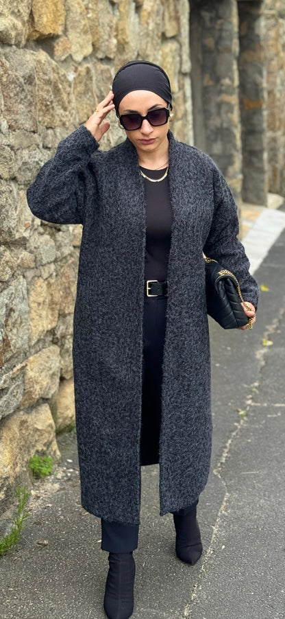 MANTEAU ANTHRACITE OVERSIZE