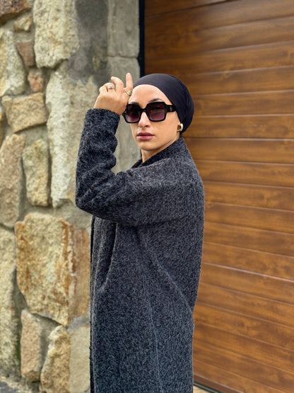 MANTEAU ANTHRACITE OVERSIZE