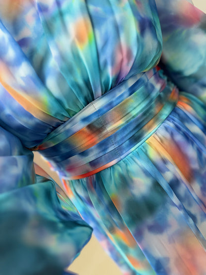 ROBE EN MOUSSELINE A VOLANTS