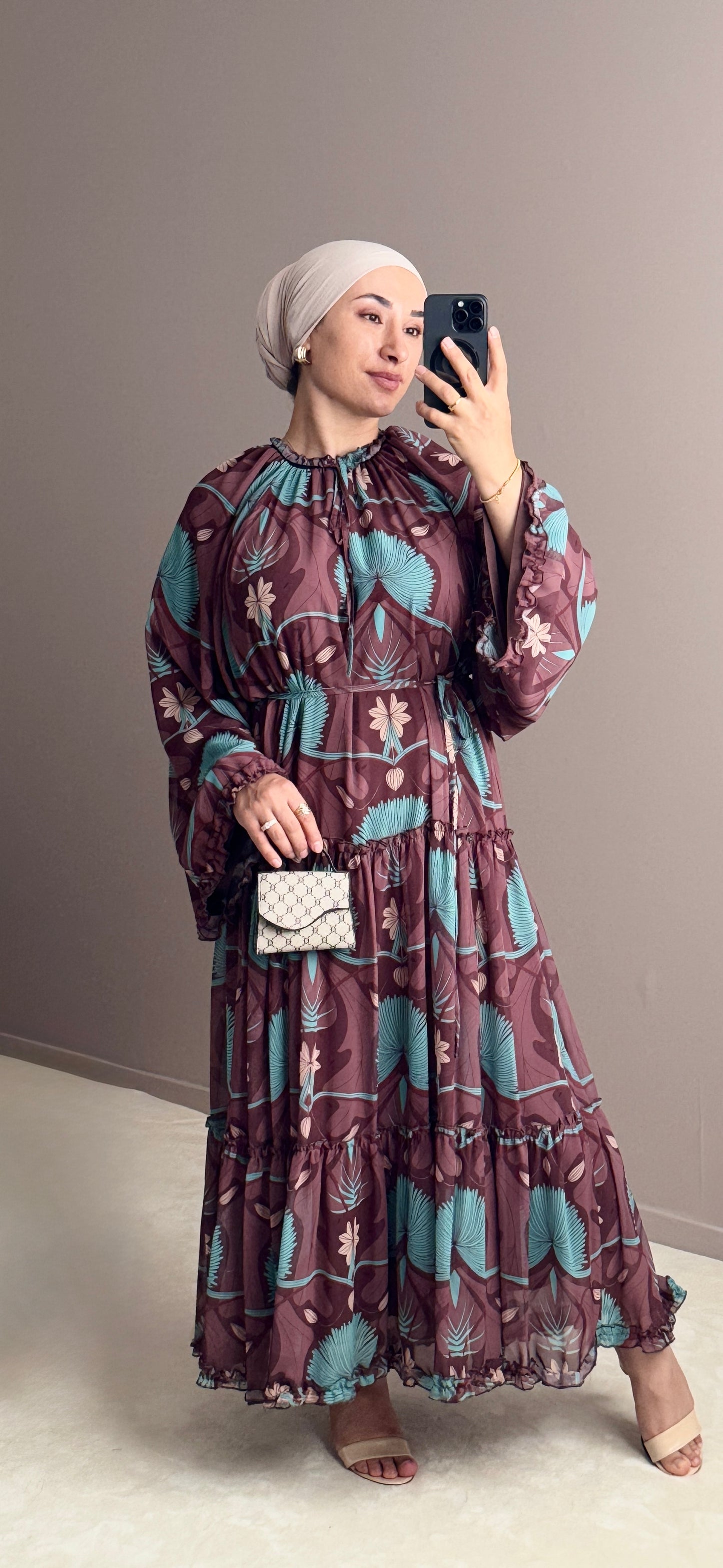 ROBE MOUSSELINE A VOLANTS