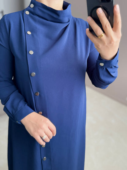 ENSEMBLE BLEU MARINE AVEC CHEMISE LONGUE