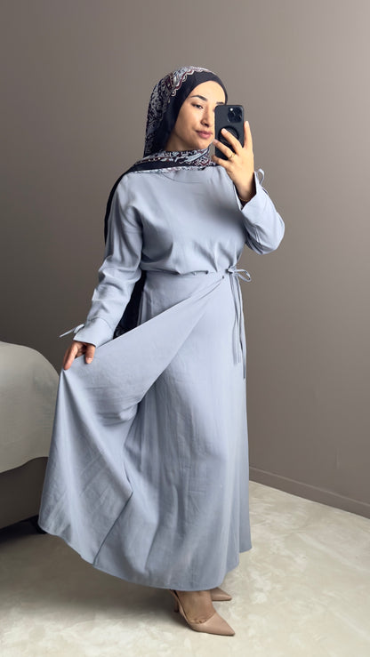 ENSEMBLE ARGENT AVEC JUPE PORTEFEUILLE