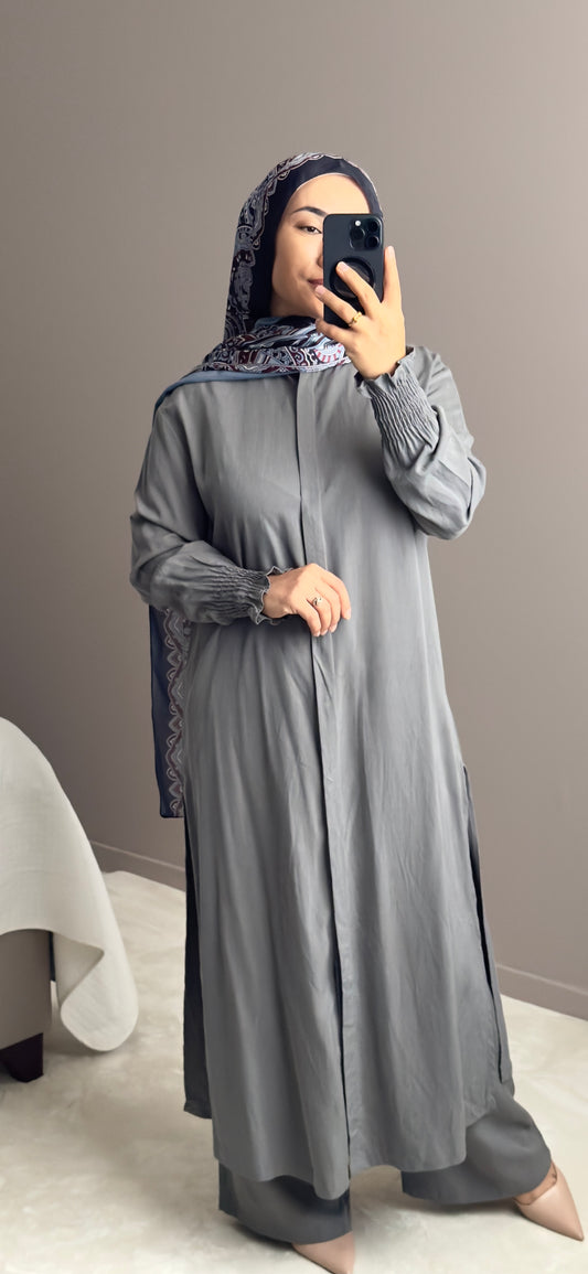 ENSEMBLE AVEC CHEMISE LONGUE FENDUE