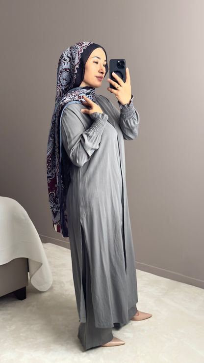 ENSEMBLE AVEC CHEMISE LONGUE FENDUE