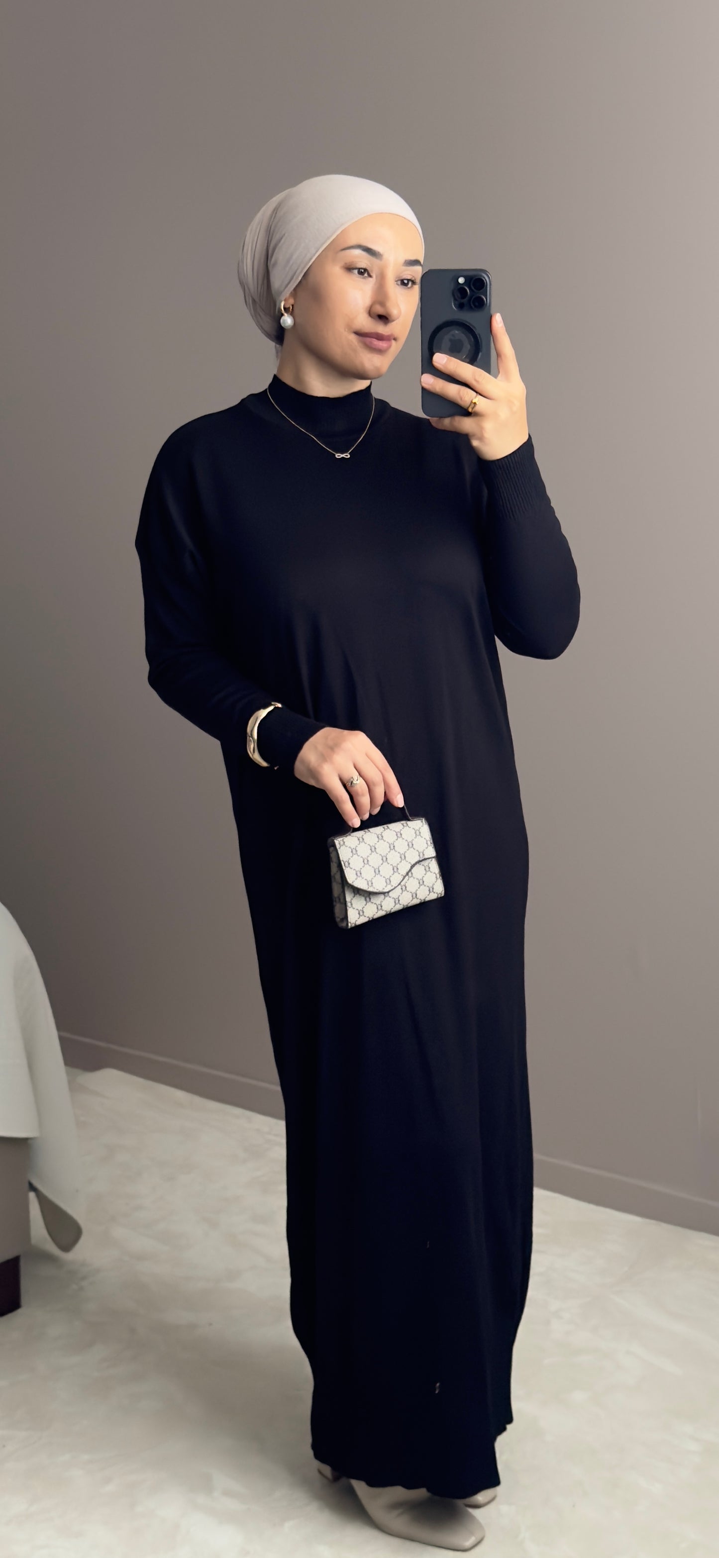 ROBE LONGUE EN TISSU MERCERISE