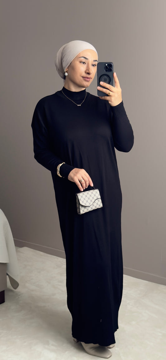 ROBE LONGUE EN TISSU MERCERISE