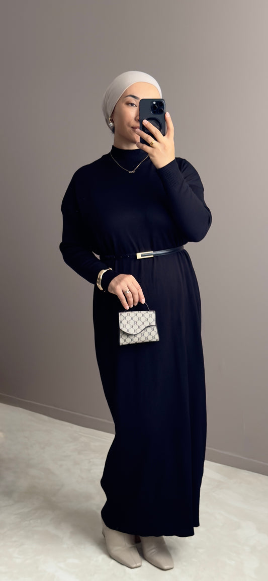 ROBE LONGUE EN TISSU MERCERISE