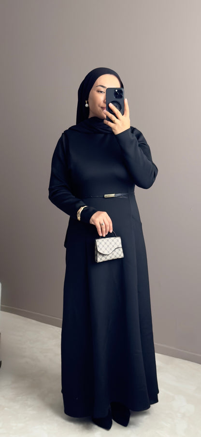 ROBE LONGUE AVEC CEINTURE EN SCUBA