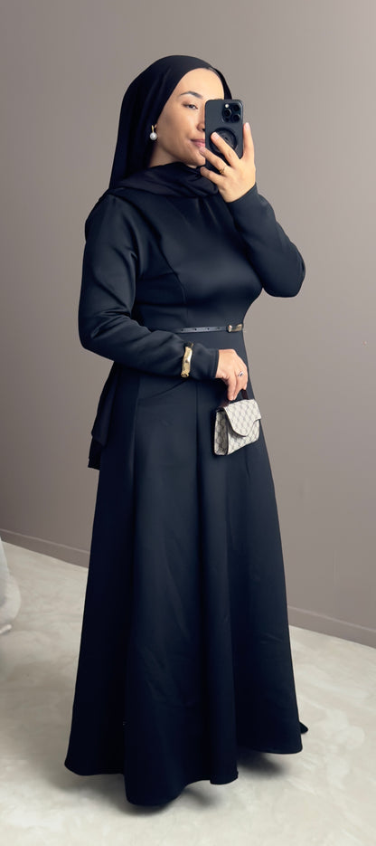 ROBE LONGUE AVEC CEINTURE EN SCUBA