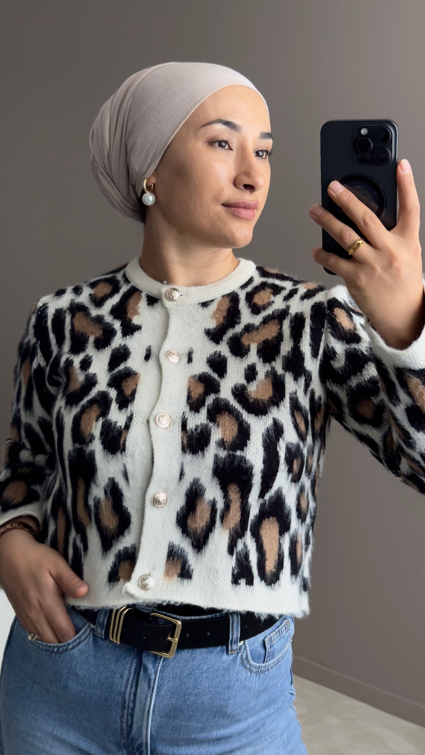 GILET COURT LEOPARD