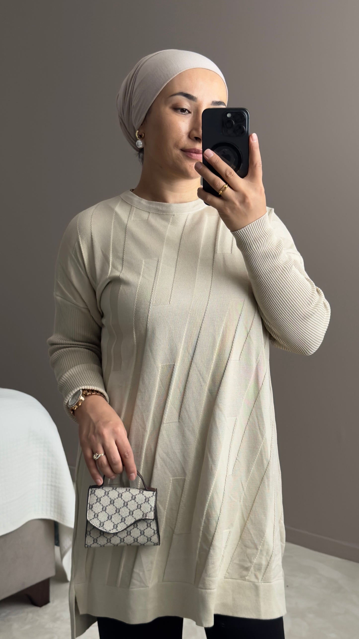 TUNIQUE EN TISSU MERCERISE A MOTIFS INTEGRES