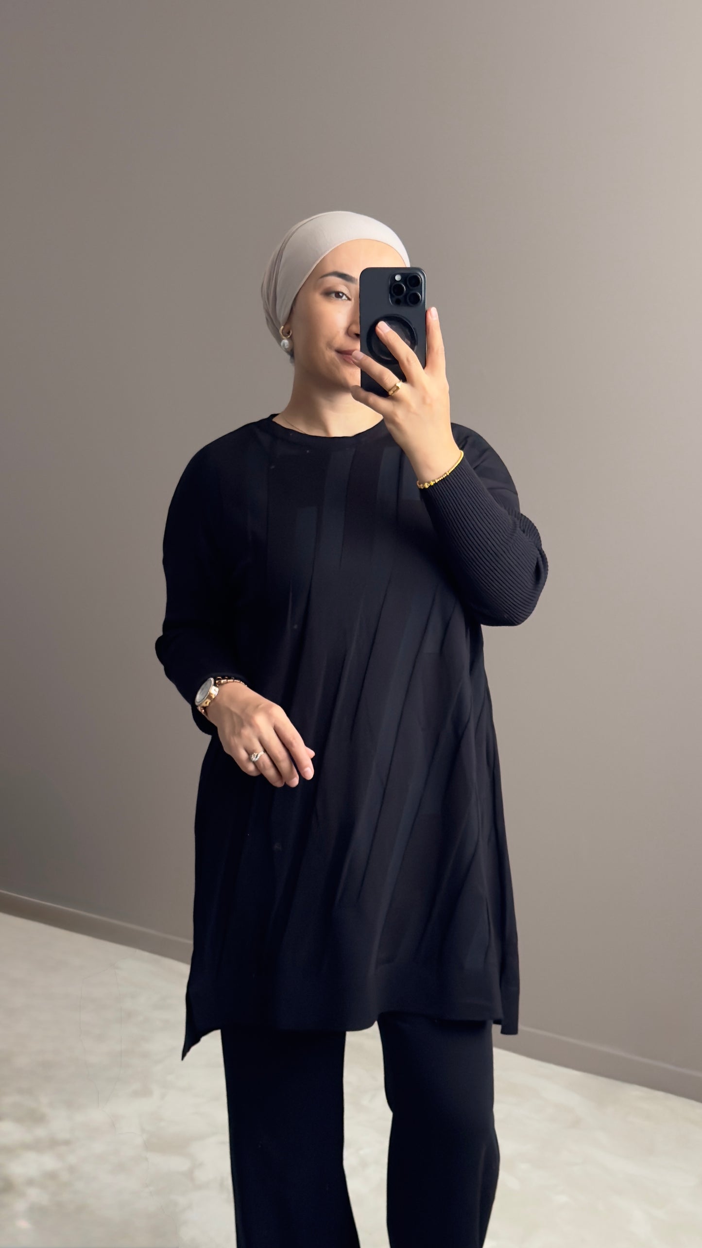 TUNIQUE EN TISSU MERCERISE A MOTIFS INTEGRES