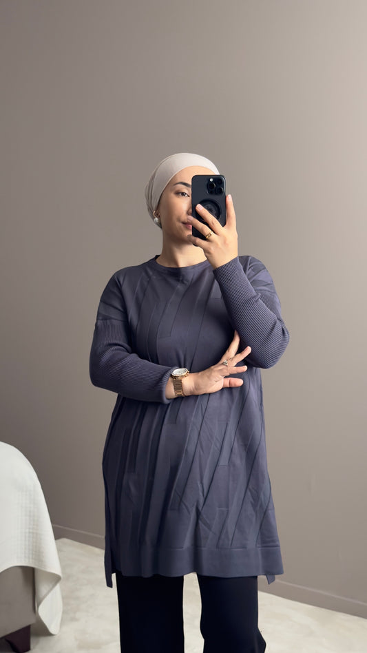 TUNIQUE EN TISSU MERCERISE A MOTIFS INTEGRES