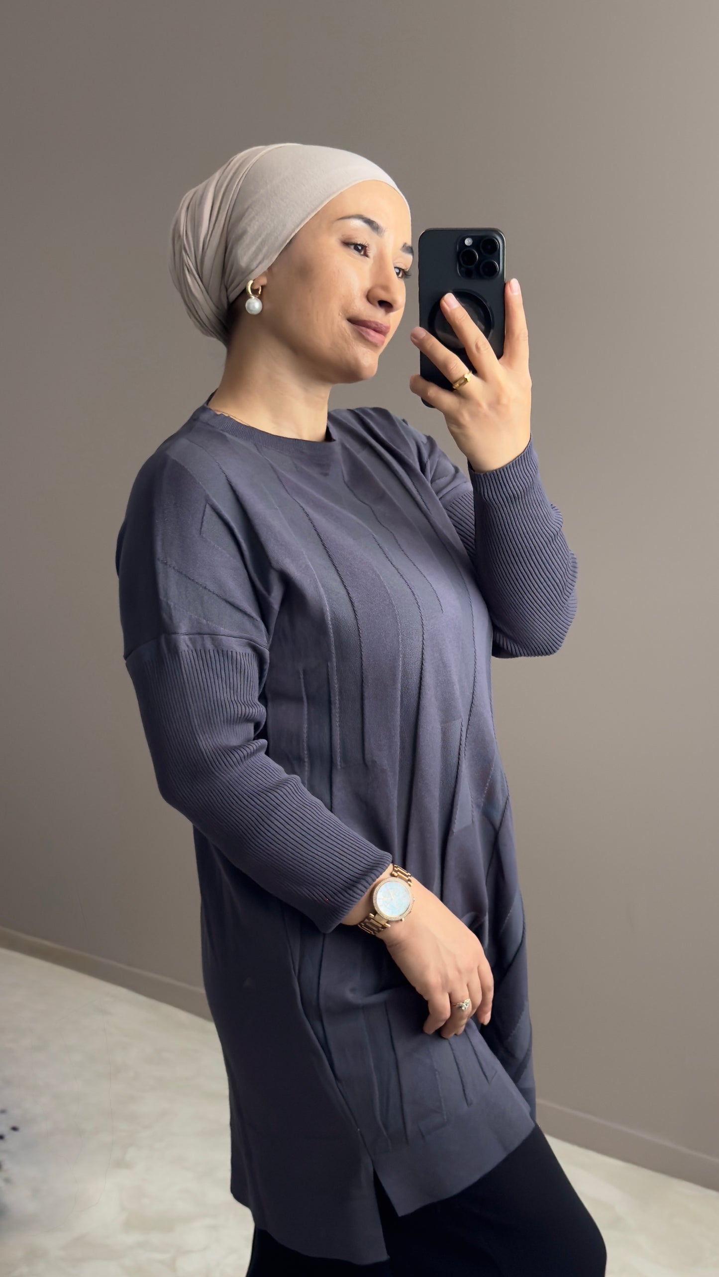 TUNIQUE EN TISSU MERCERISE A MOTIFS INTEGRES