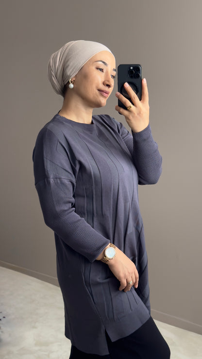 TUNIQUE EN TISSU MERCERISE A MOTIFS INTEGRES