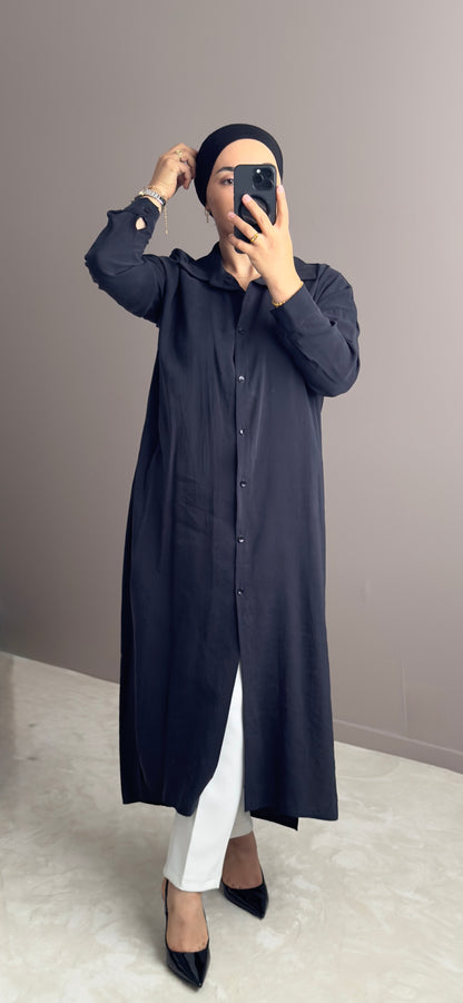 CHEMISE LONGUE  TISSU MODAL AVEC DES FENTES