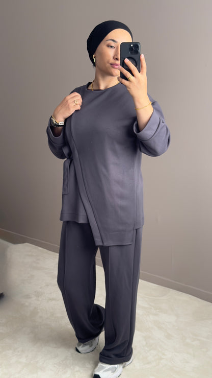 ENSEMBLE SPORT ANTHRACITE TISSU MODAL