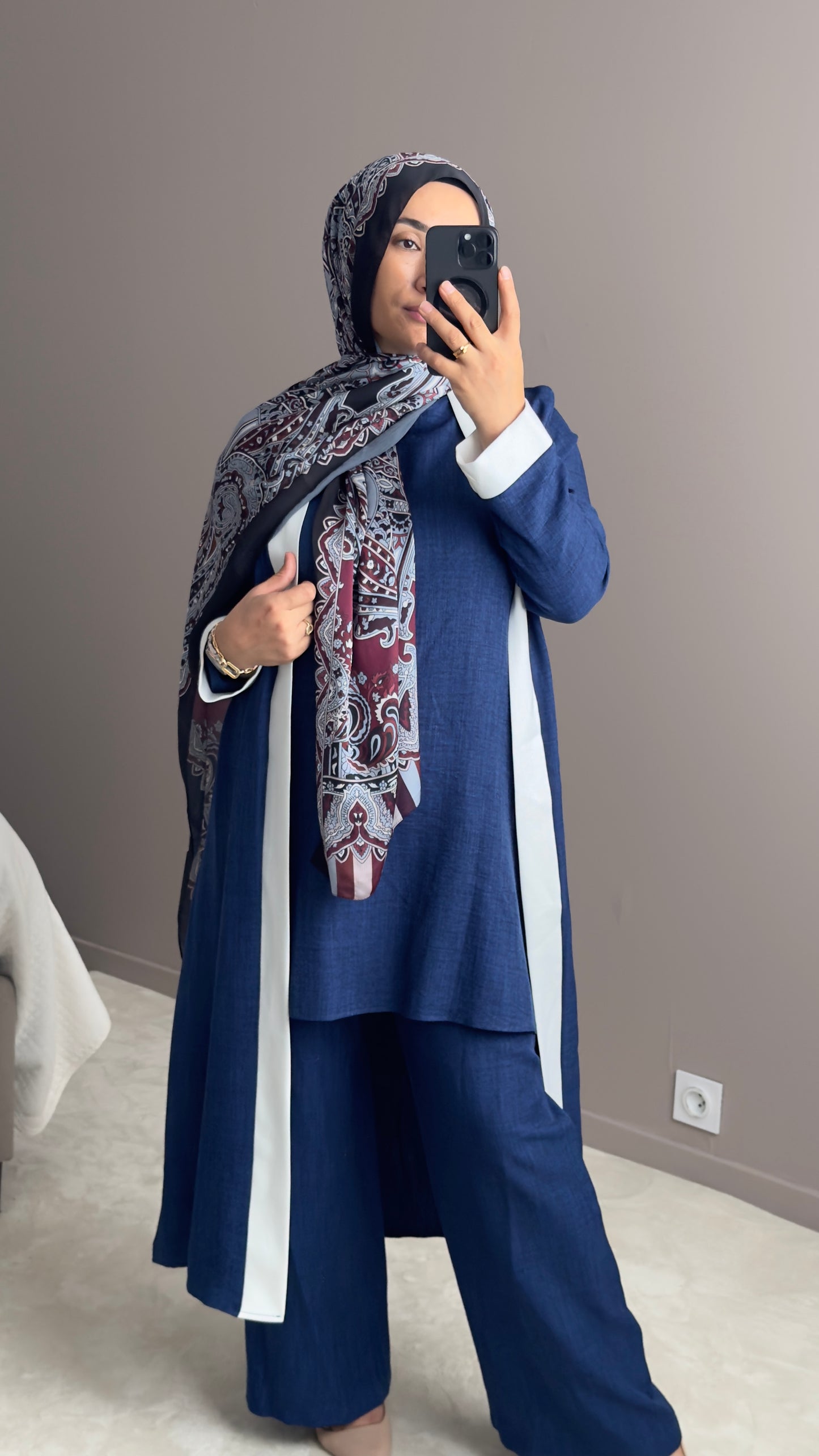 ENSEMBLE KIMONO TROIS PIECE AVEC PANTALON