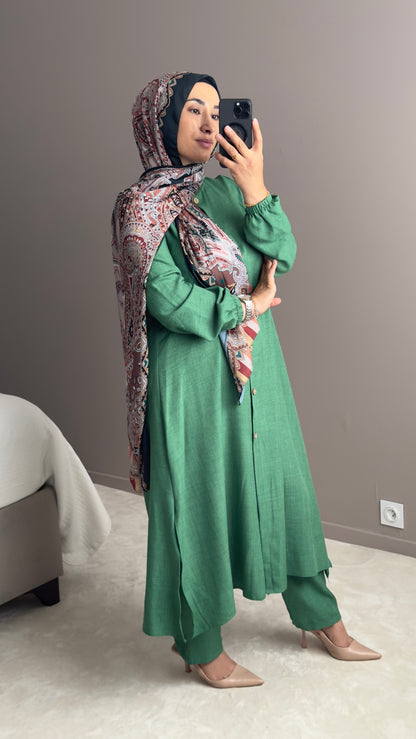 ENSEMBLE VERT AVEC PANTALON