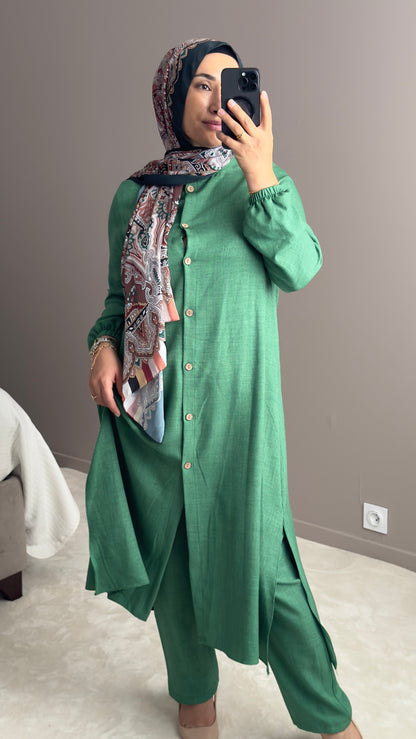 ENSEMBLE VERT AVEC PANTALON