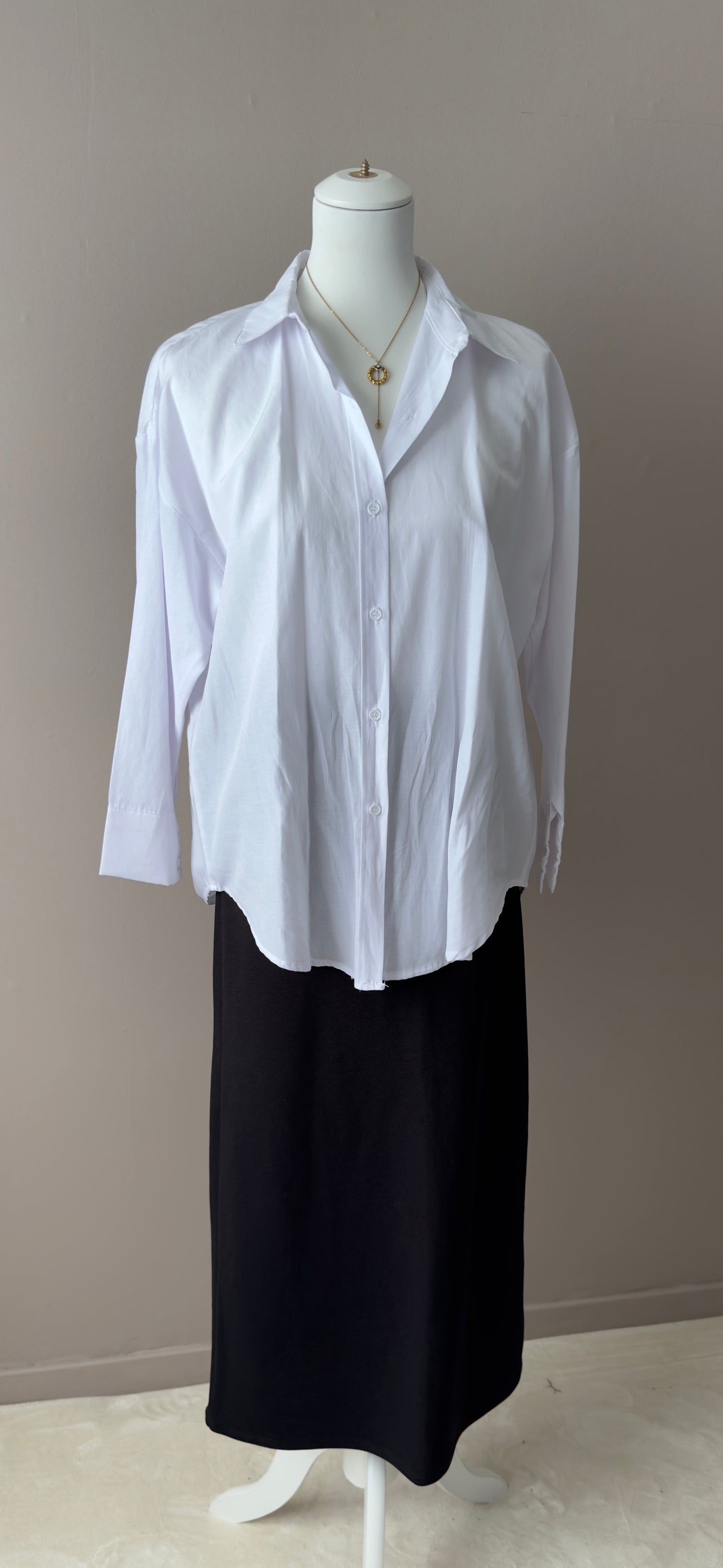 CHEMISE LONGUE  BLANCHE  OVERSIZE FEMME