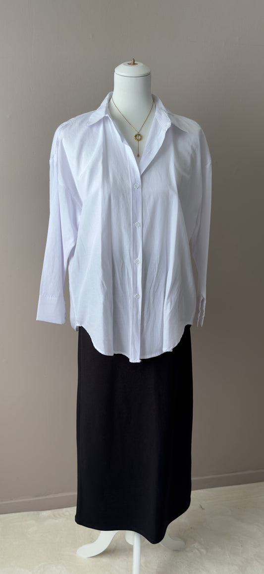 CHEMISE LONGUE  BLANCHE  OVERSIZE FEMME