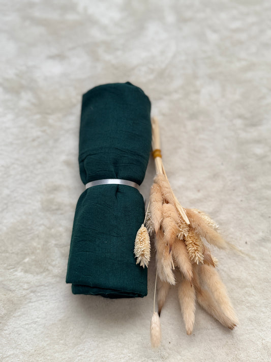 CHALE EN TISSU FROISEE COULEUR VERT-YESIL KRAS KUMAS SAL